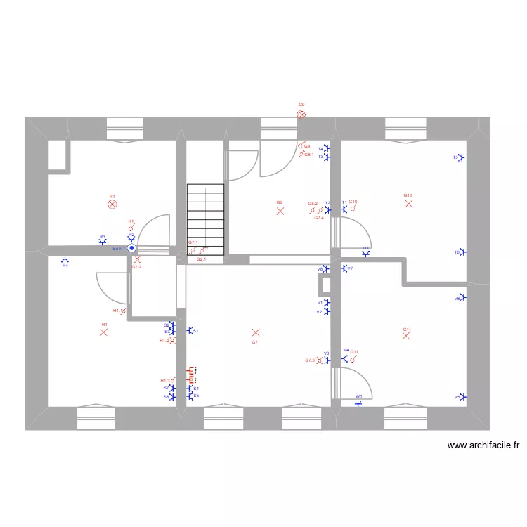 250122 Schema elec Etage. Plan de 8  et 75 m²