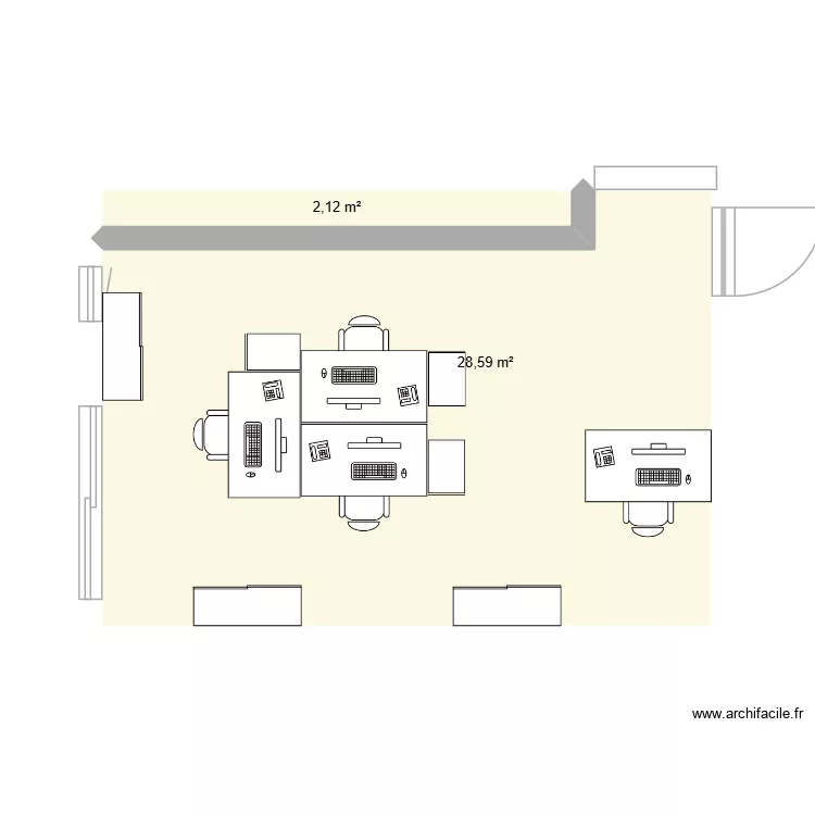 Bureau Animation 3. Plan de 2 et 31 m² Bureau Animation 3. Plan de 2 et 31 m²