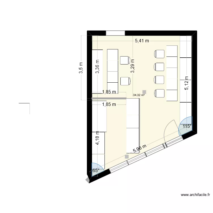maison. Plan de 1 et 34 m² maison. Plan de 1 et 34 m²