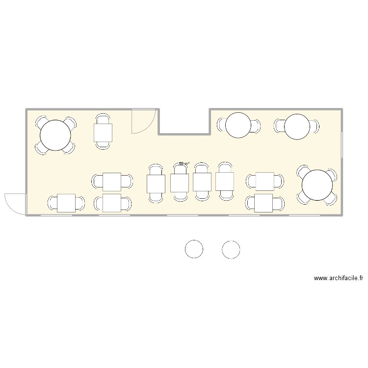 Philippe Phalsbourg. Plan de 1 pièce et 46 m2