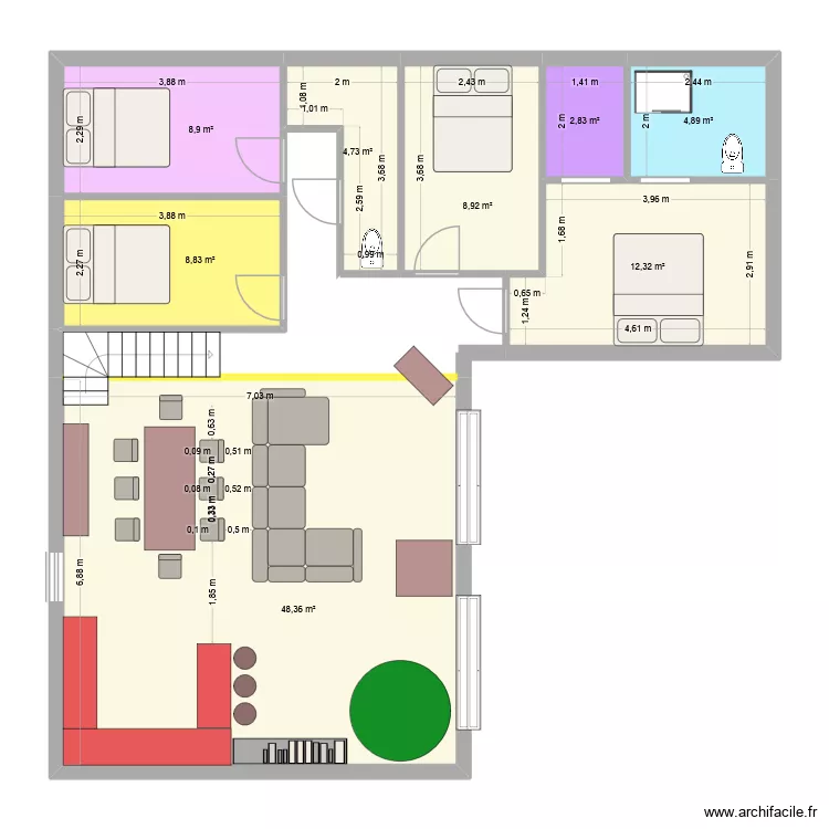 MAISON. Plan de 8 et 100 m² MAISON. Plan de 8 et 100 m²
