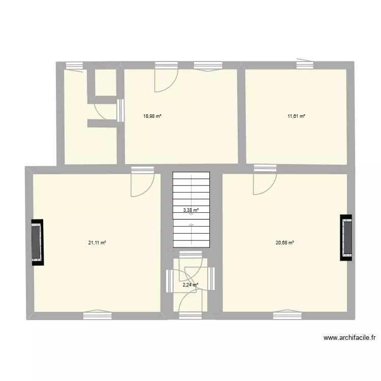 plant 1. Plan de 6 pièces et 78 m²