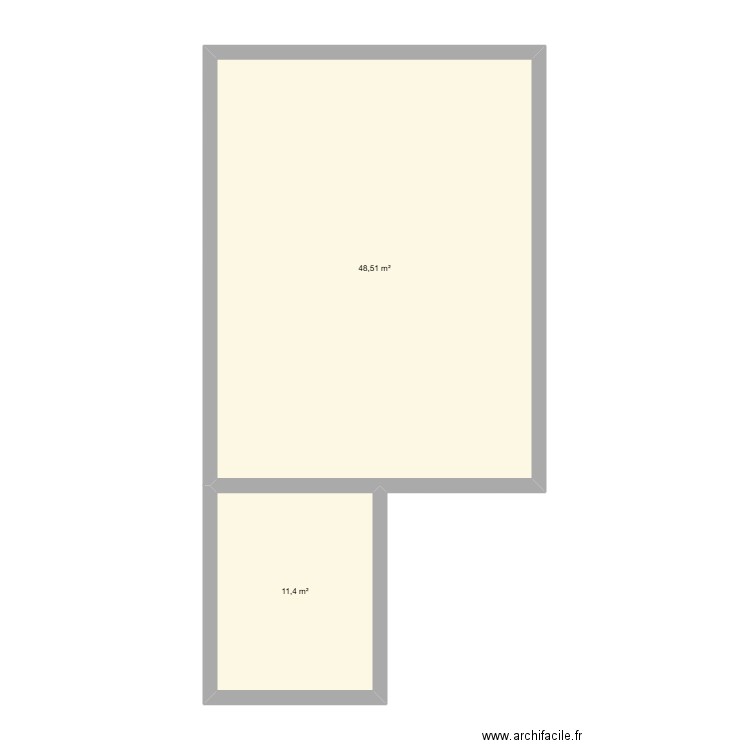 maison. Plan de 2 pièces et 60 m2
