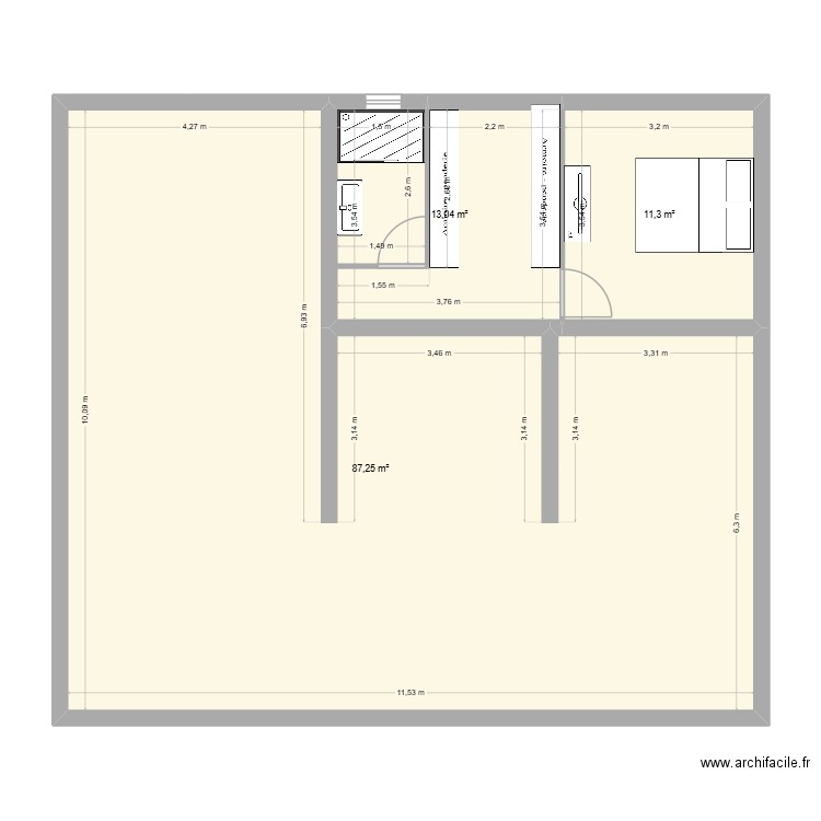 news maison. Plan de 3 pièces et 112 m2