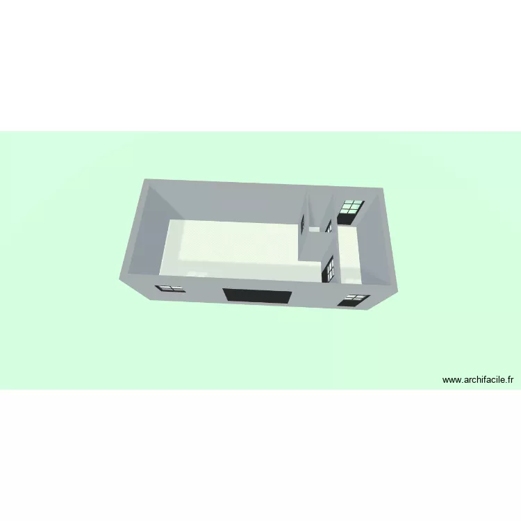 garage. Plan de 3  et 29 m²