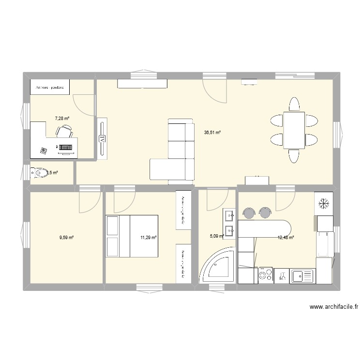 maison st paul. Plan de 7 pièces et 84 m2