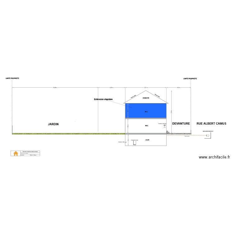 Plan de coupe. Plan de 0 pièce et 0 m2