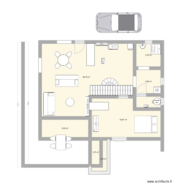 christian. Plan de 7 pièces et 70 m2