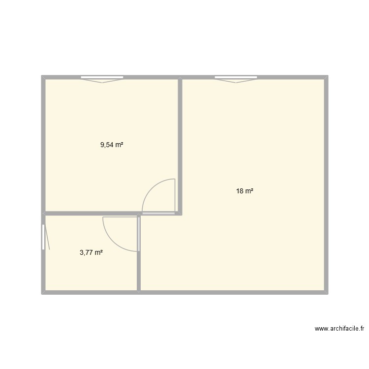 chalet 30 m². Plan de 3 pièces et 31 m2