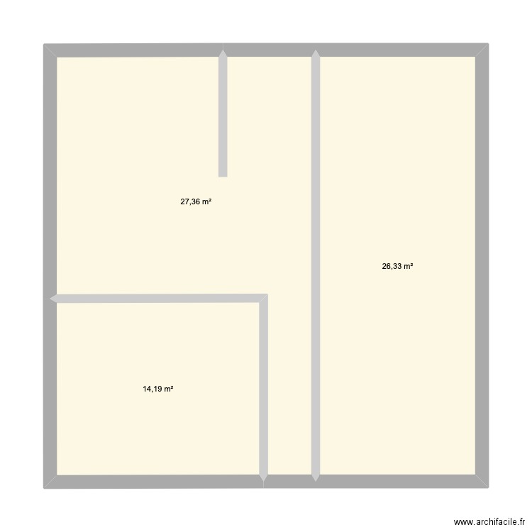 la maison. Plan de 3 pièces et 68 m2