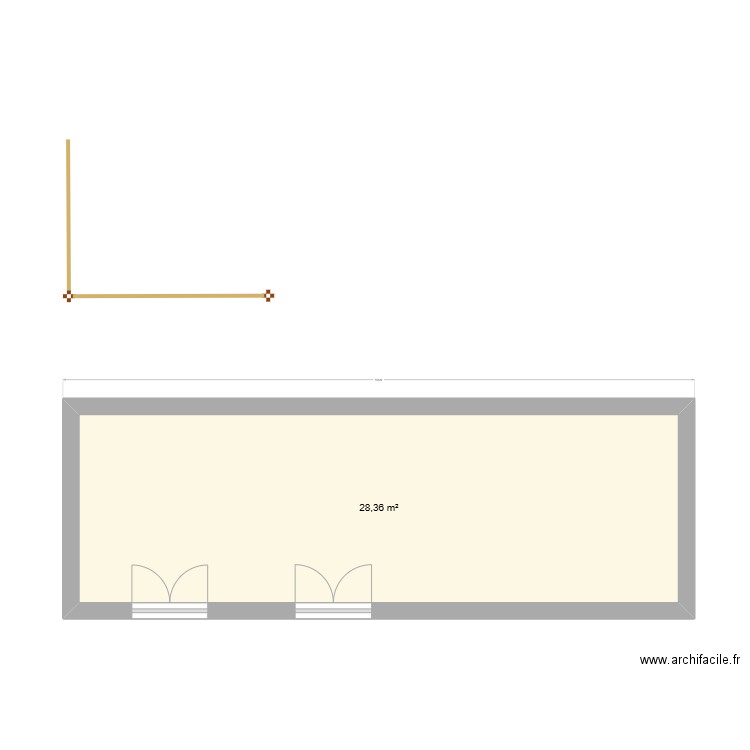 test. Plan de 1 pièce et 28 m2
