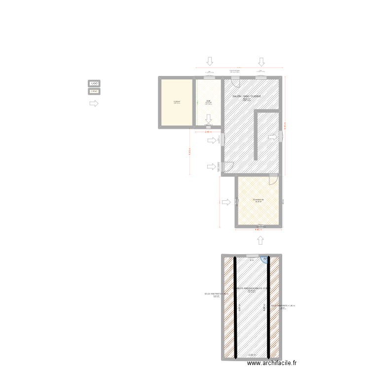 Auffray. Plan de 9 pièces et 136 m2