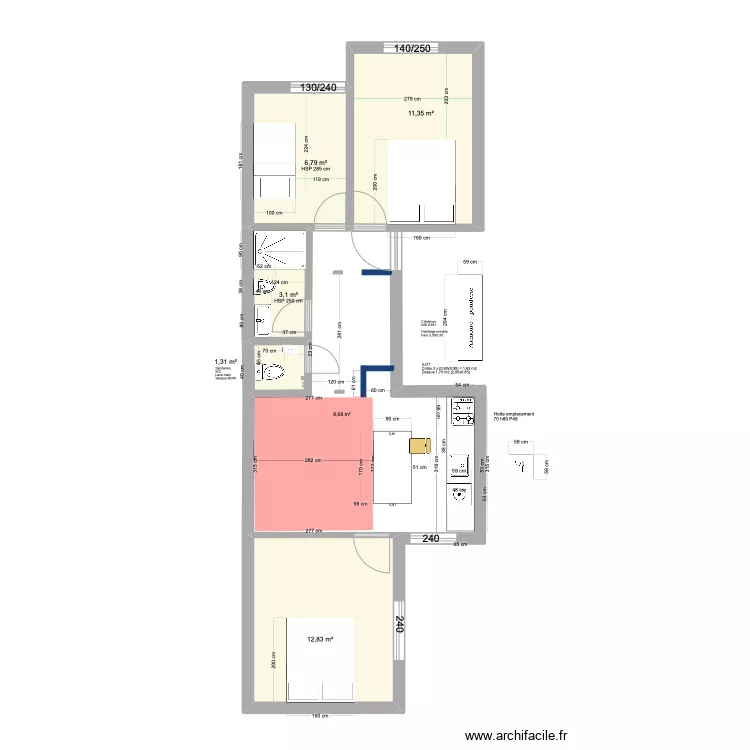APT ESSAOUIRA Salon cuisine . Plan de APT ESSAOUIRA Salon cuisine . Plan de