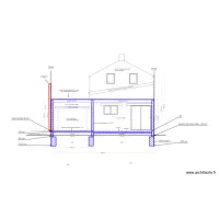 plan de coupe du terrain avec projet d'extension 1