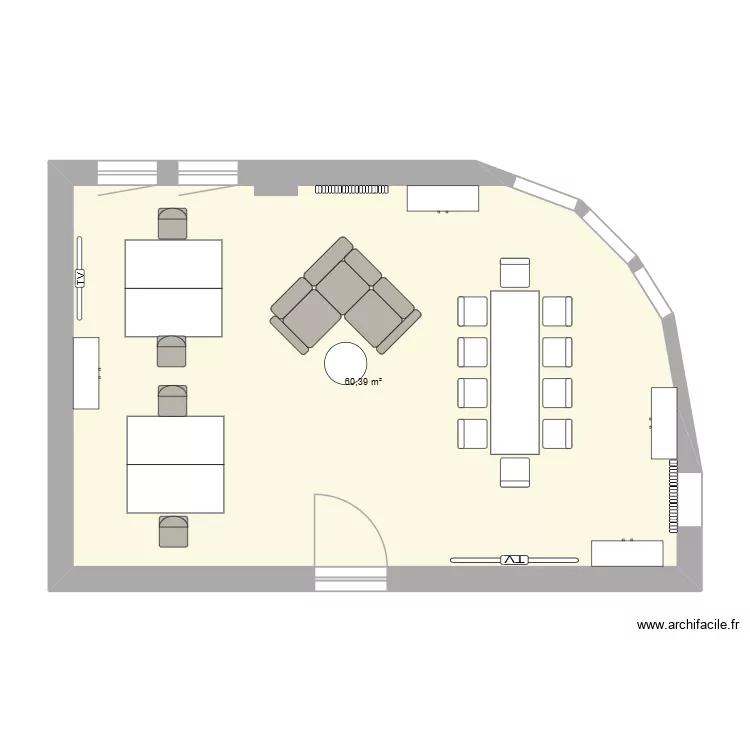 Plan bureau 1. Plan de 1 Pièce et 60 m² Plan bureau 1. Plan de 1 Pièce et 60 m²