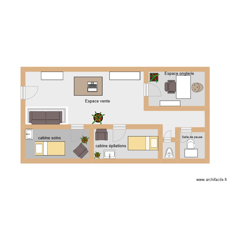 institu mz. Plan de 6 pièces et 27 m2