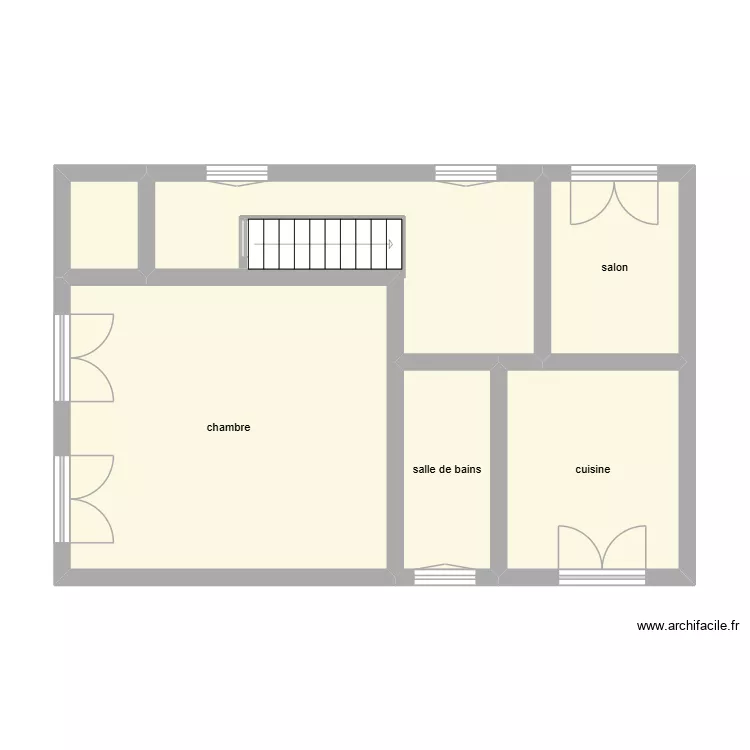 levillain &eacute;tage 3 &eacute;tat initial. Plan de 6  et 56 m²