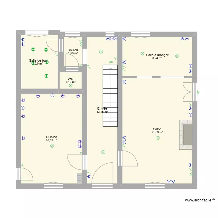 RDC. Plan de 7 Pièces et 68 m² RDC. Plan de 7 Pièces et 68 m²