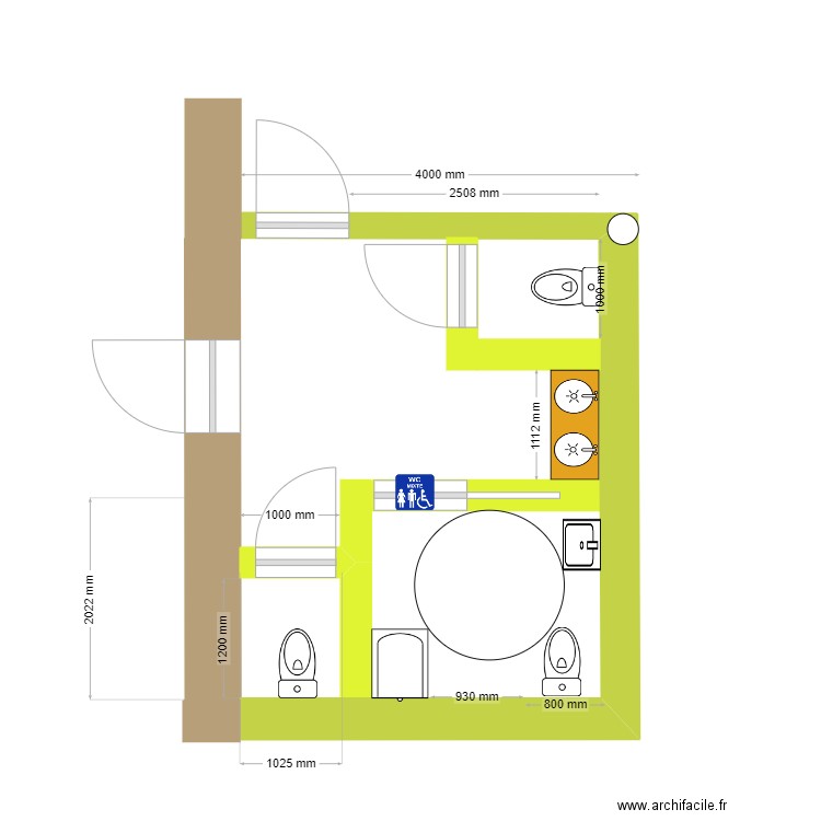 Plan toilette Public 2. Plan de 0 pièce et 0 m2