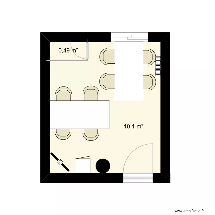 N2 AVANT. Plan de 2  et 11 m²