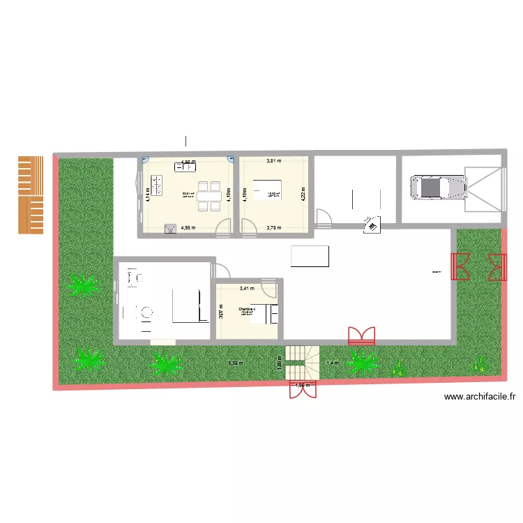 sou plan 1. Plan de 3  et 47 m²