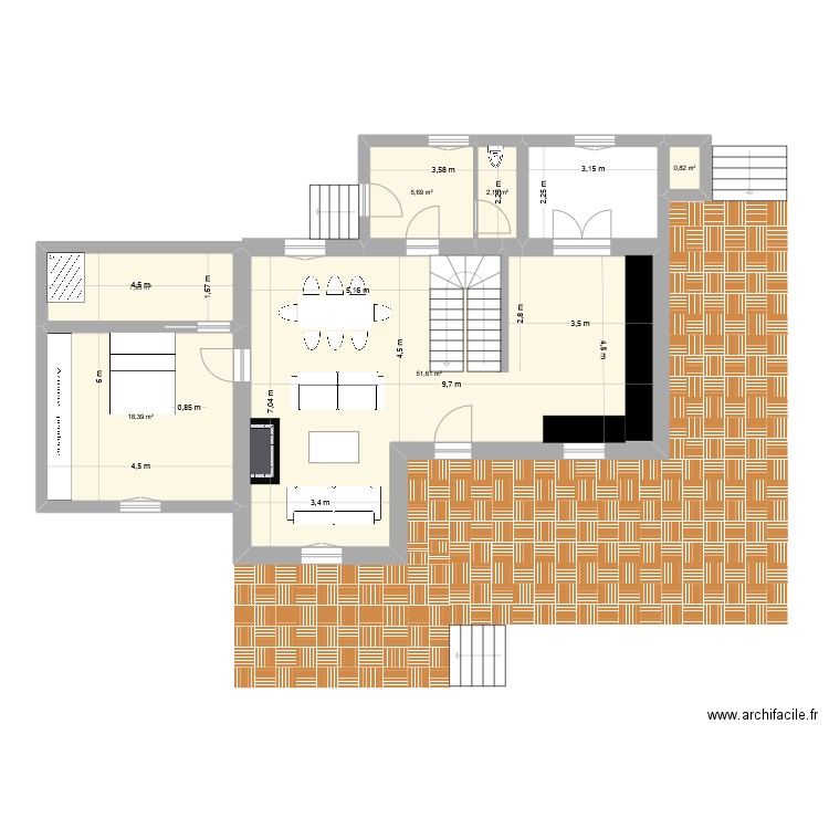 Linkin 2. Plan de 6 pièces et 86 m2