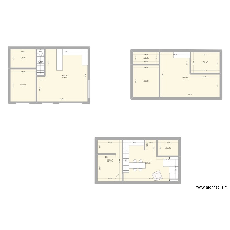 Idr. Plan de 11 pièces et 133 m2