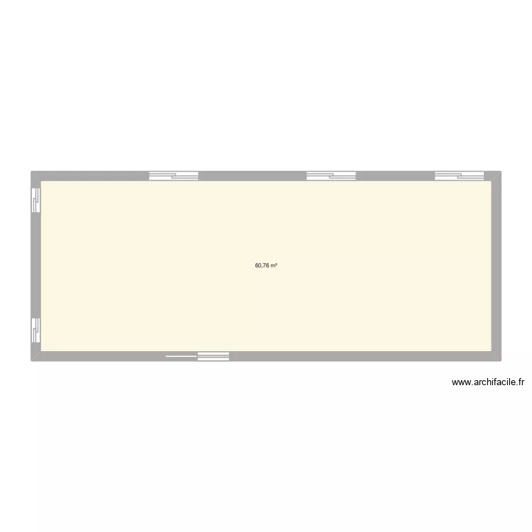 Etage. Plan de 1  et 61 m²