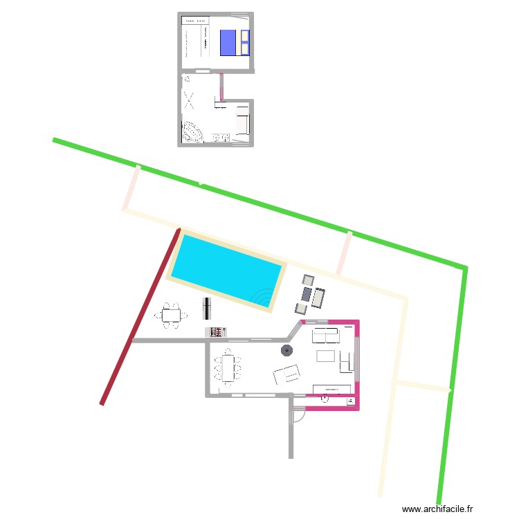 EXTENSION DANJOUTIN 2 meubles actuels. Plan de 0 pièce et 0 m2
