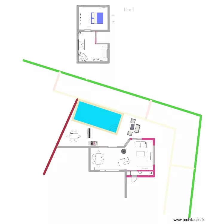 EXTENSION DANJOUTIN 2 meubles actuels. Plan de 