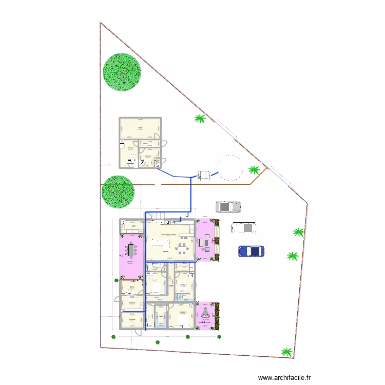 Maison 333-303-1 plomberie. Plan de 25  et 261 m²