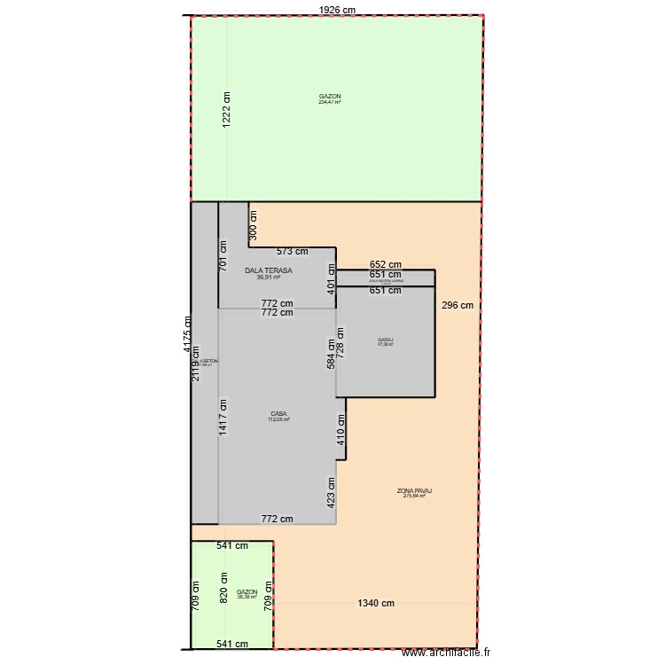CURTE ROM 2. Plan de 8 pièces et 790 m2