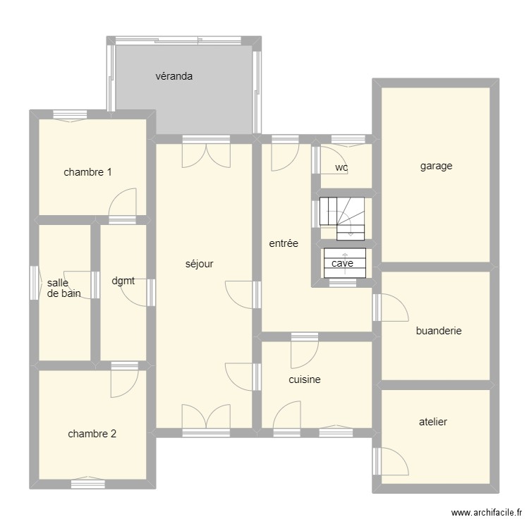 0690. Plan de 17 pièces et 164 m2