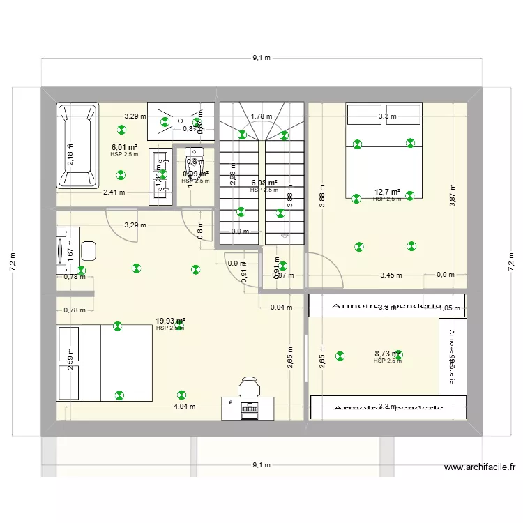 maisons Laffite plan dernier étage V8. Plan de 9 et 107 m² maisons Laffite plan dernier étage V8. Plan de 9 et 107 m²