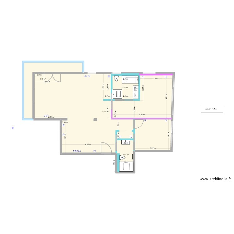 CANNES  2 - AZUR CONCEPT RENOVATION installation. Plan de 4 pièces et 89 m2