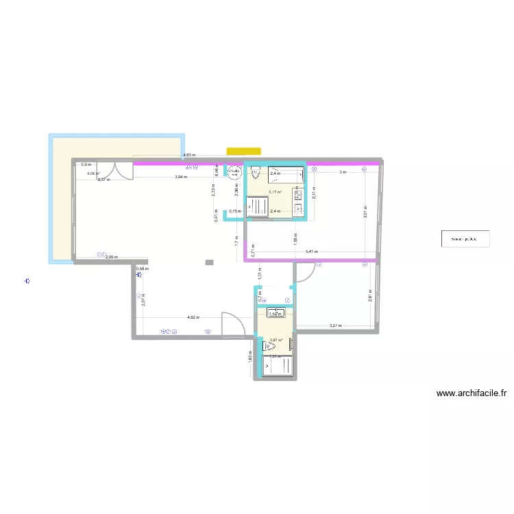 CANNES  2 - AZUR CONCEPT RENOVATION installation. Plan de 3 pièces et 17 m²