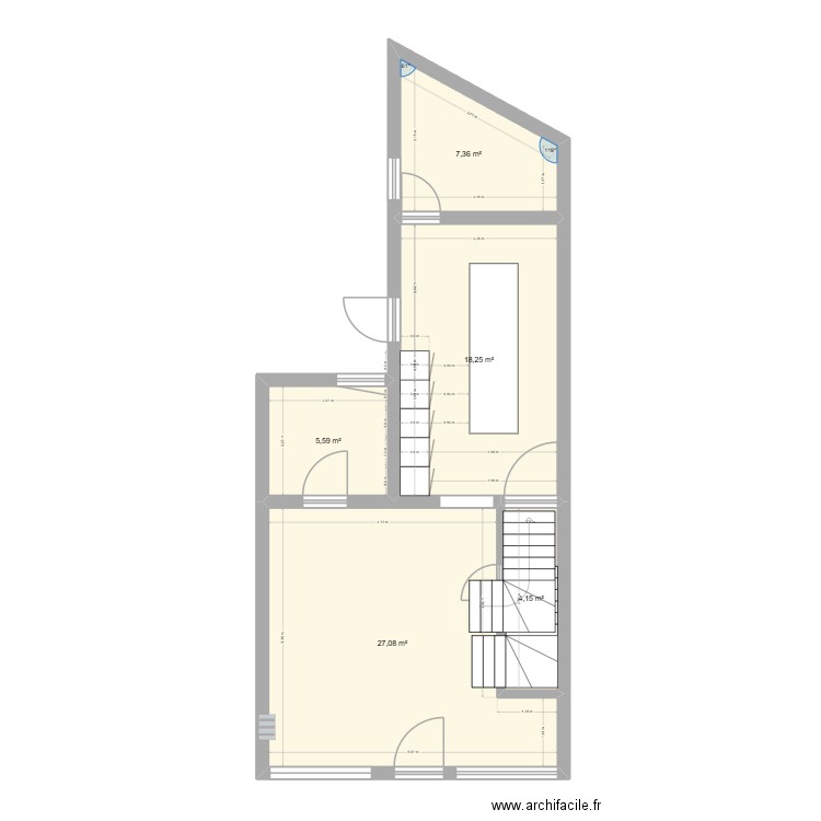 route de mons news1. Plan de 5 pièces et 62 m2