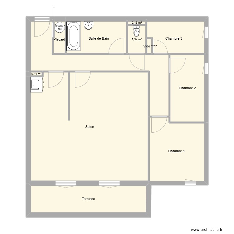 Petra Di Mare T4 Sans modifications. Plan de 11 pièces et 82 m2