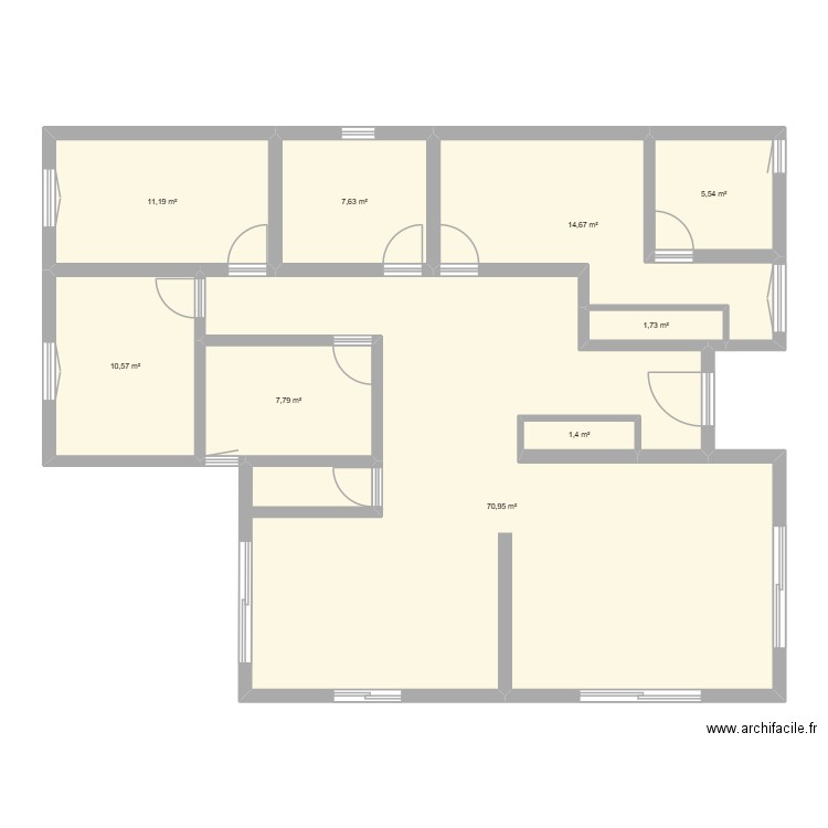 plan final. Plan de 9 pièces et 131 m2