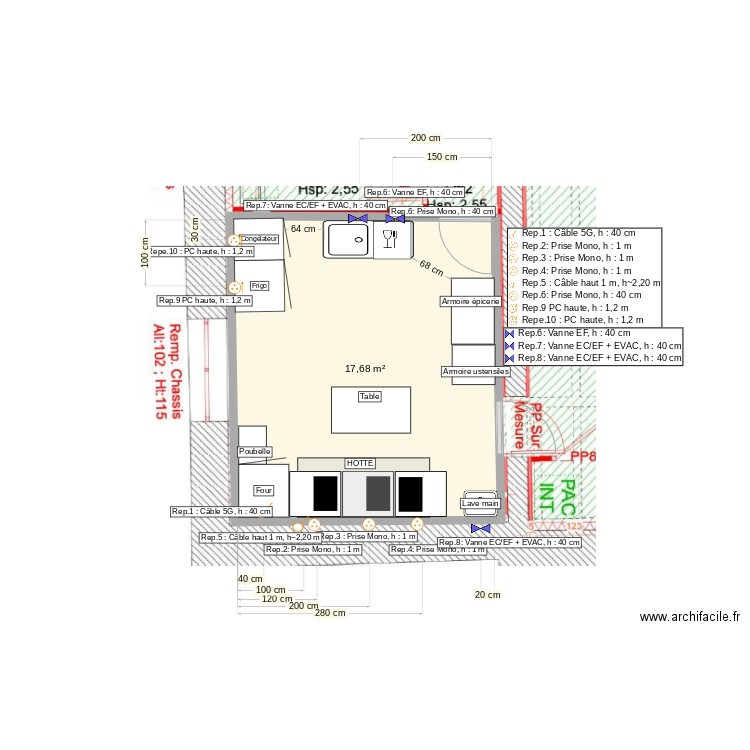 ACOLEA NUMERI TABLE V3 - Réservations. Plan de 1 pièce et 18 m2
