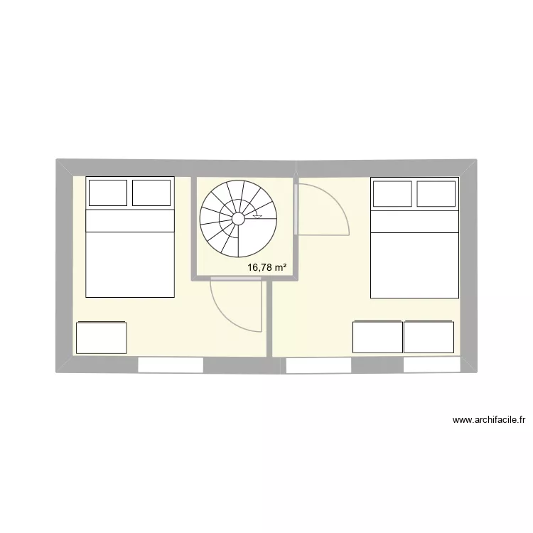 Etage1. Plan de 1  et 17 m²
