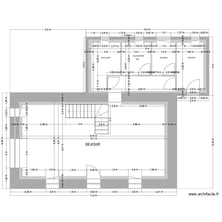 Maison BRU RDC. Plan de 