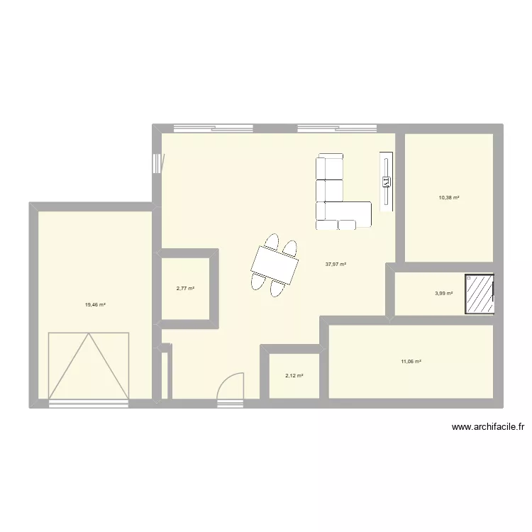 Maison maman. Plan de 7  et 125 m²