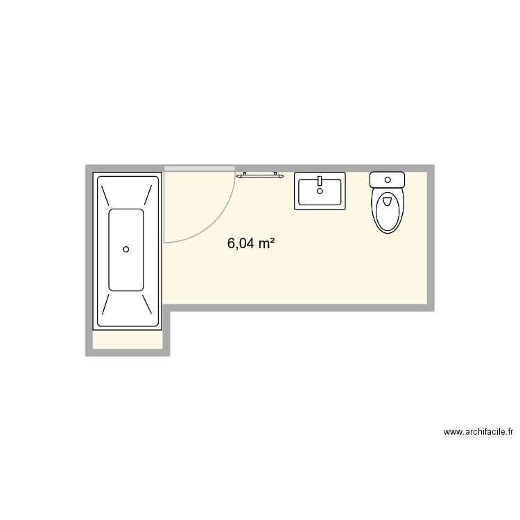 laborde 118-2. Plan de 1 pièce et 6 m2