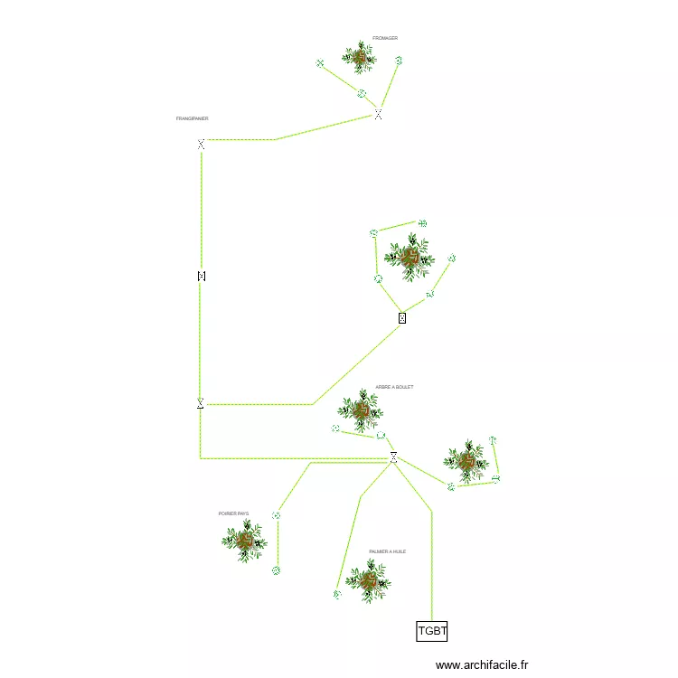 jardin botanique. Plan de 