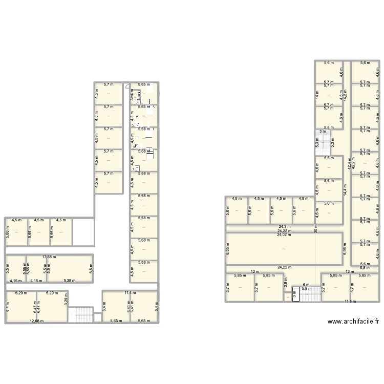 Cons gen V2V. Plan de 39 pièces et 1687 m2