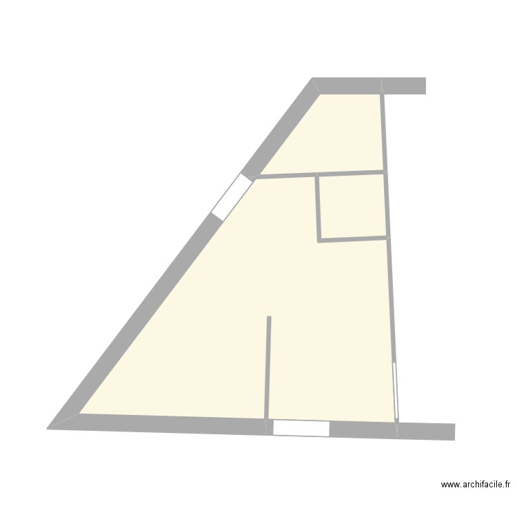 Charlès-Trouslard - SDB RDC. Plan de 3 pièces et 16 m2