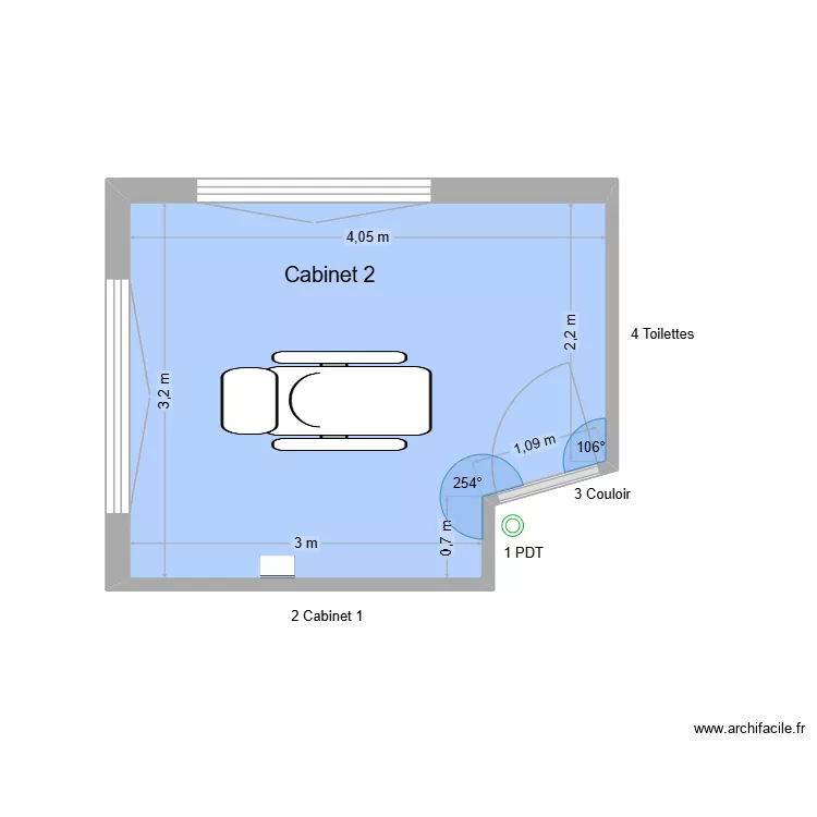 10466 Cabinet 2. Plan de 1  et 12 m²