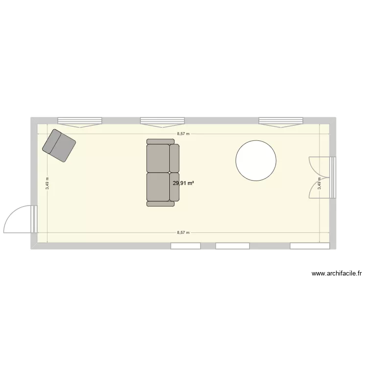 Arrousaire. Plan de 1 Pièce et 30 m² Arrousaire. Plan de 1 Pièce et 30 m²