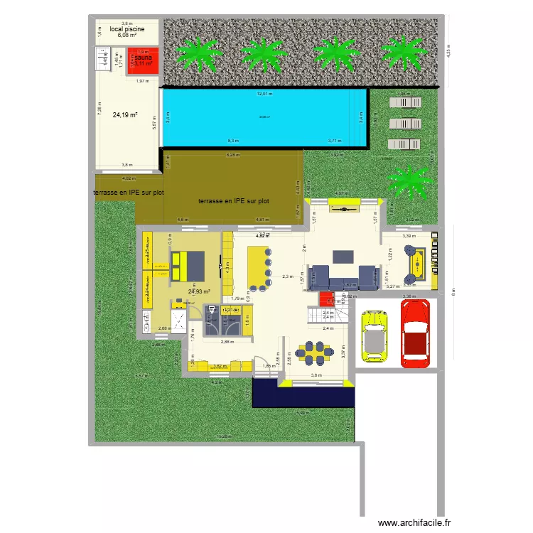 plan etage avec avance. Plan de 32 pièces et 920 m²